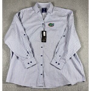 Florida Gators Antigua Women's Structure Button-Up Shirt 3XL Royal Blue Ginghams